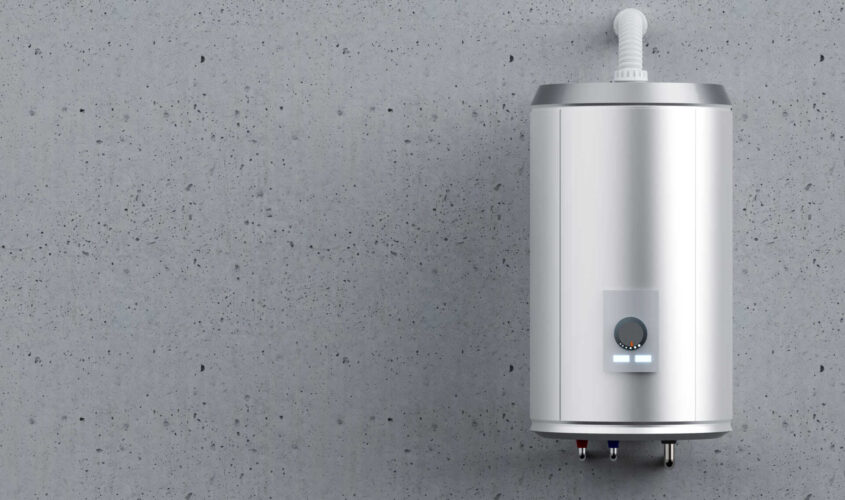 Boiler or water heater on wall