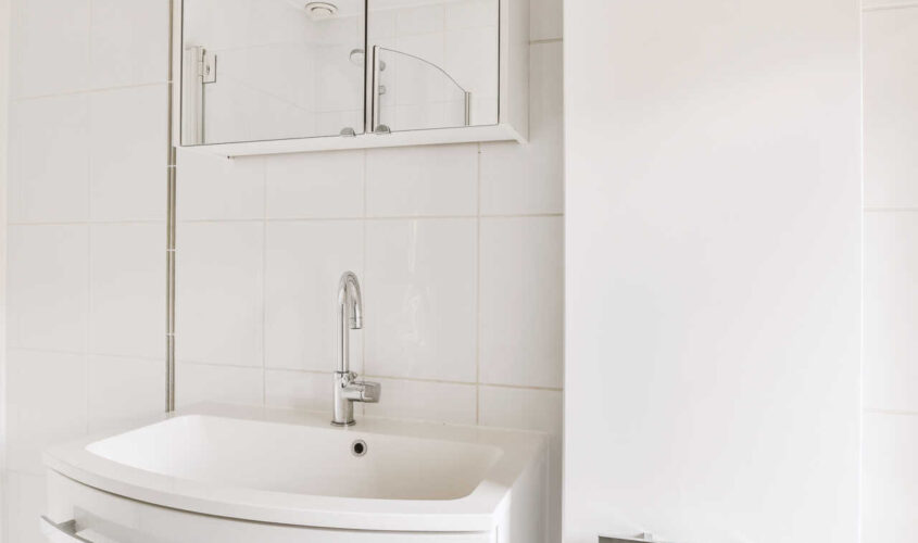 Small restroom in modern apartment